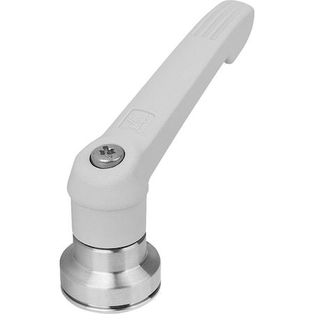 Adjustable Handle W Clamp Force Intensif Size:3, M10, Plastic Gray Ral7035, Comp:Stainless Steel